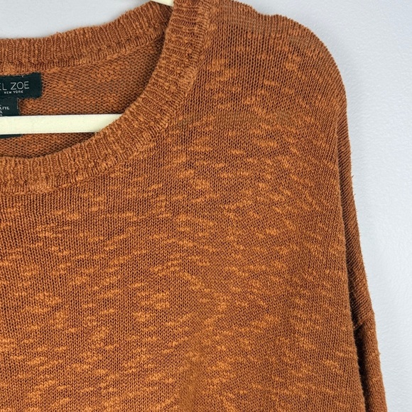 Rachel Zoe Cotton Linen Blend Burnt Orange Crewneck Long Sleeve XL Sweater - Picture 7 of 12